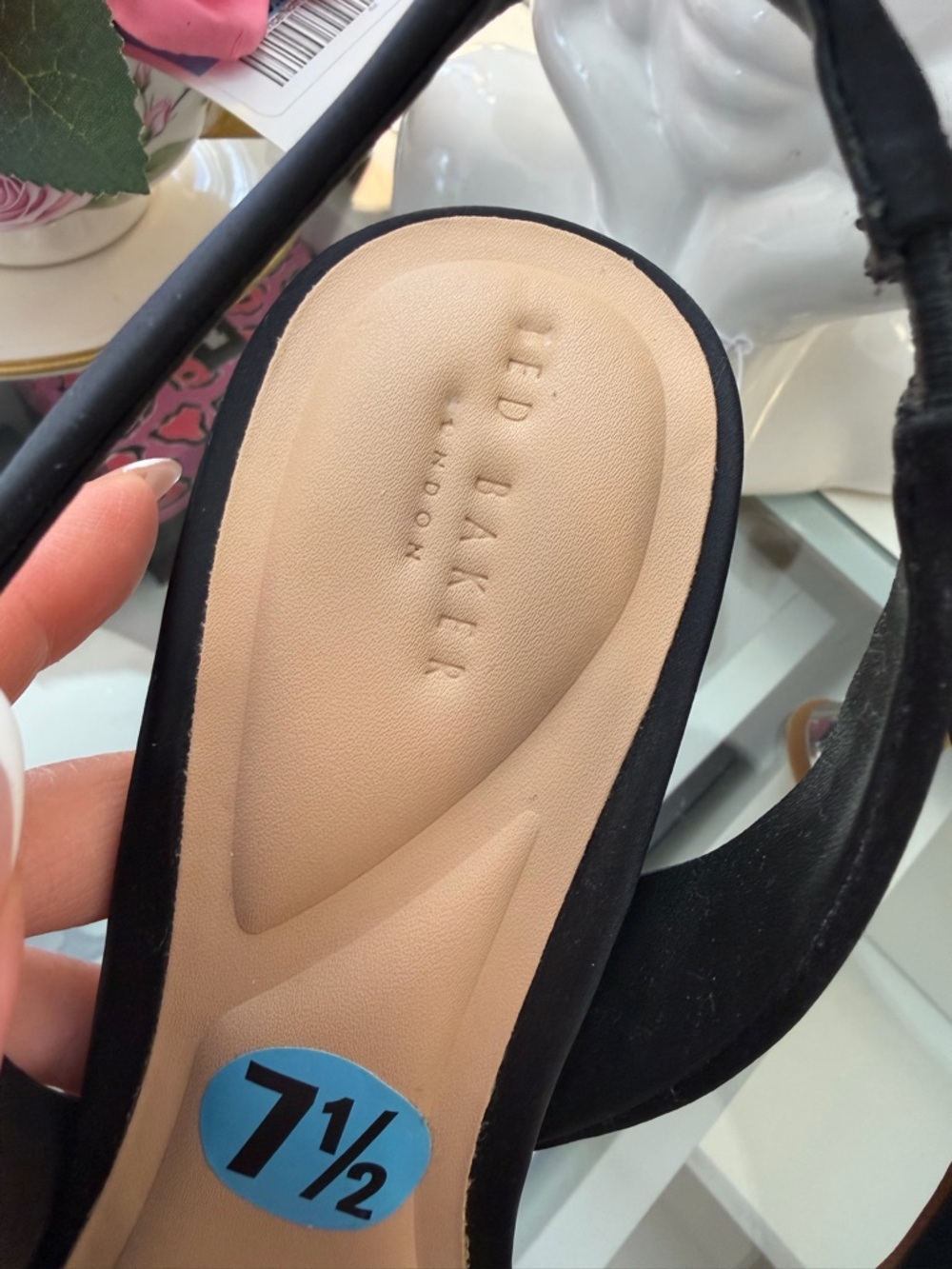 Ted Baker Black and Nude Slingback Mules